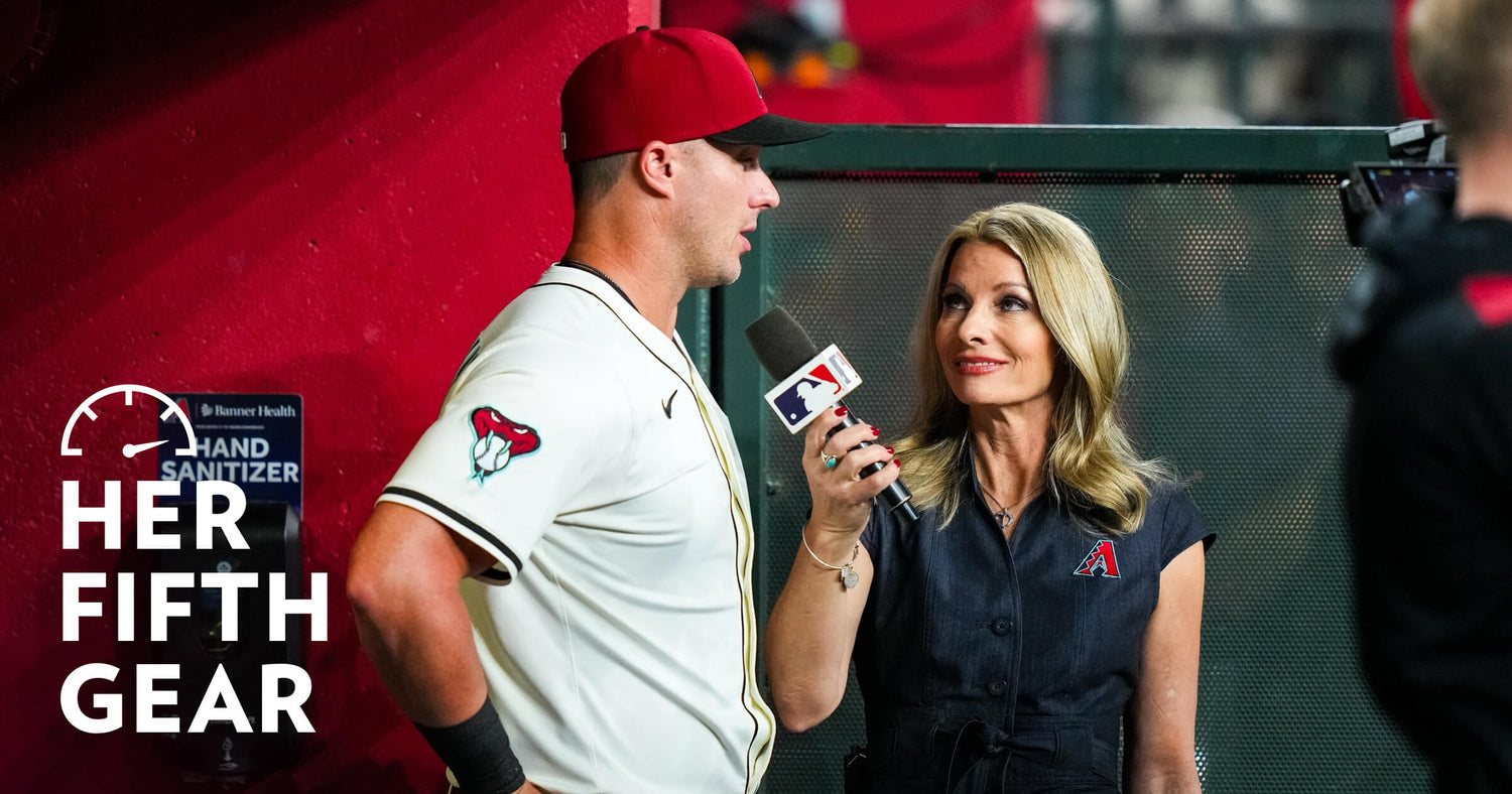 Jody Jackson interviews an Arizona Diamondbacks baseball player