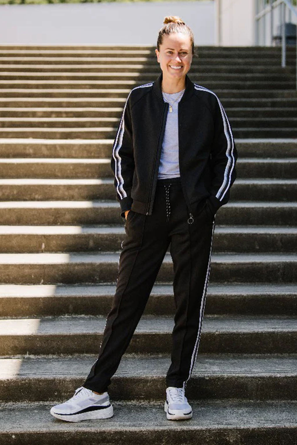 Powerstripe Mid Rise 28" 7/8 Length Track Pant