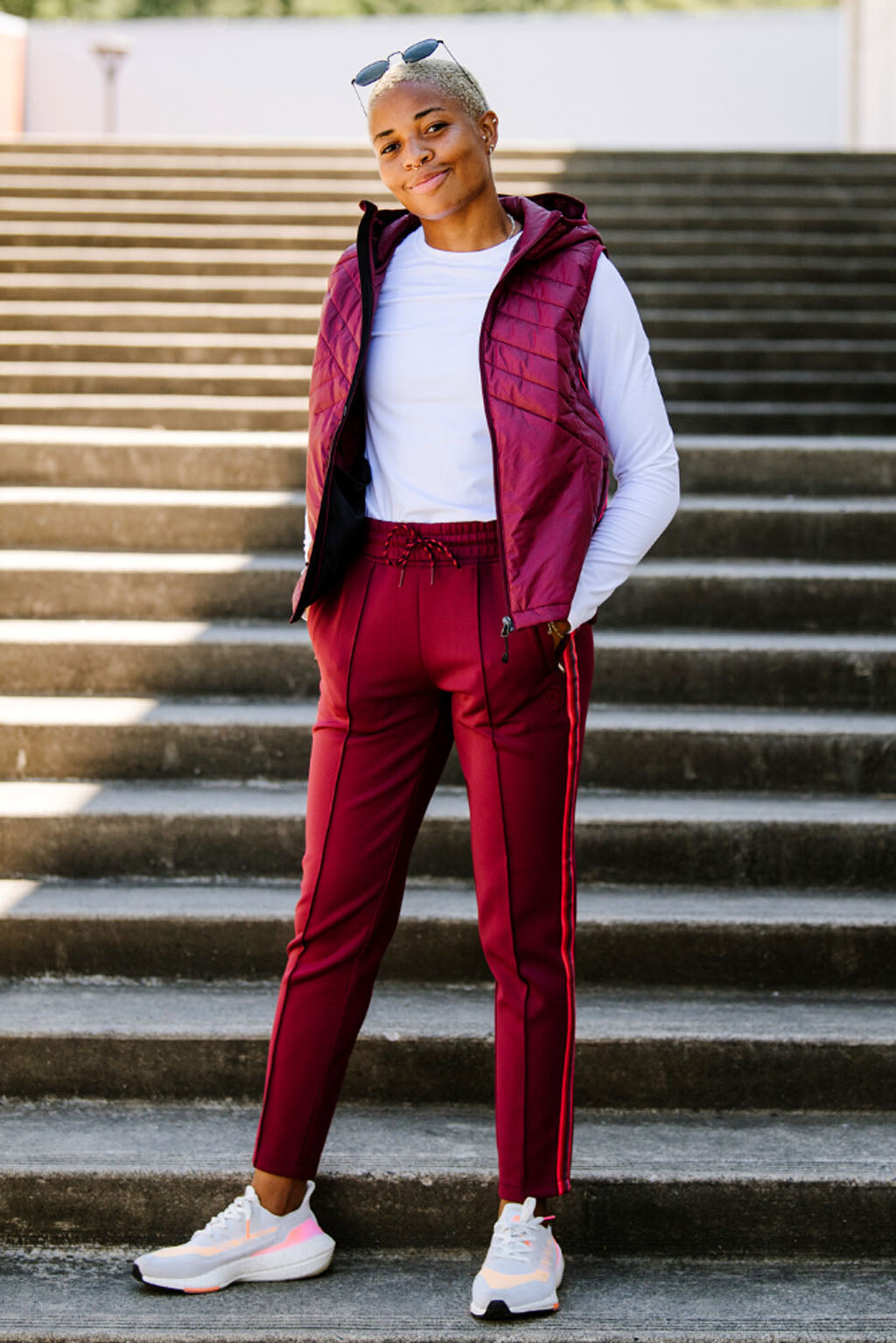 Powerstripe Mid Rise 28" 7/8 Length Track Pant